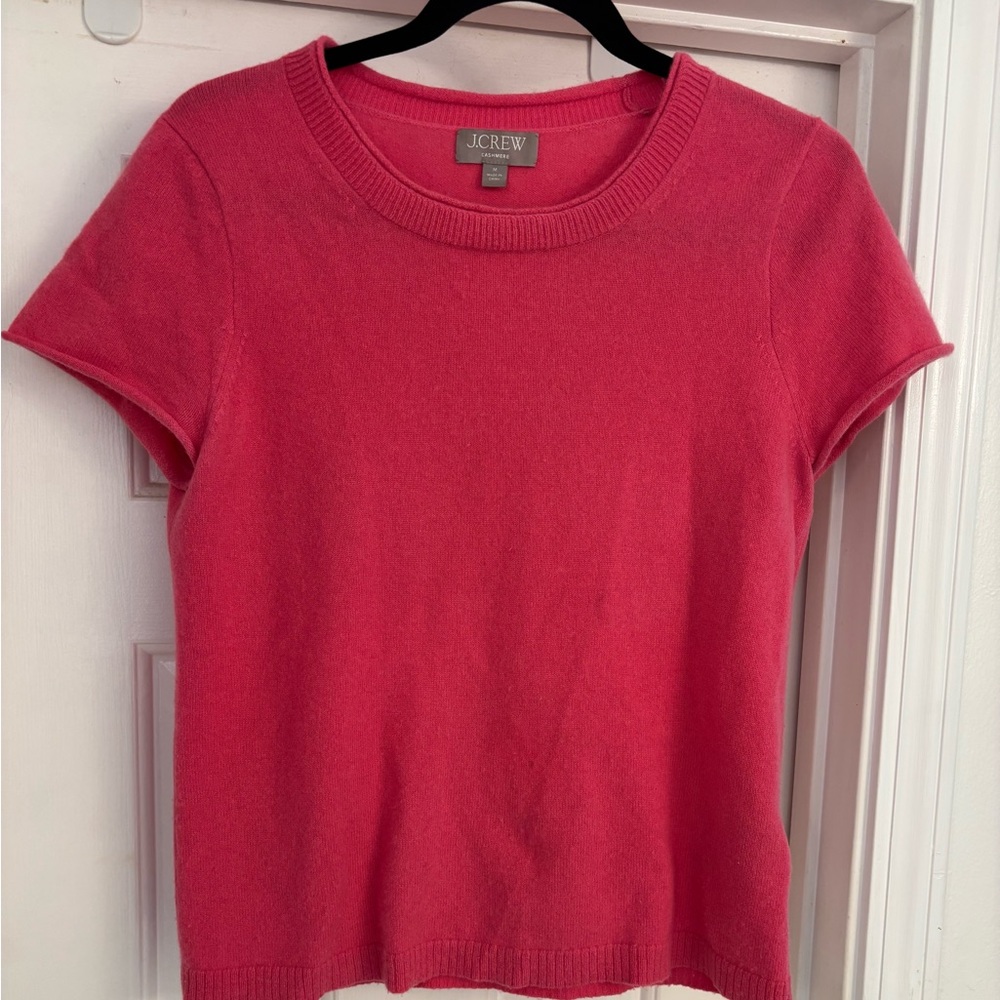 J.Crew Short Sleeve 100% Cashmere Crewneck Top - Pink.  S